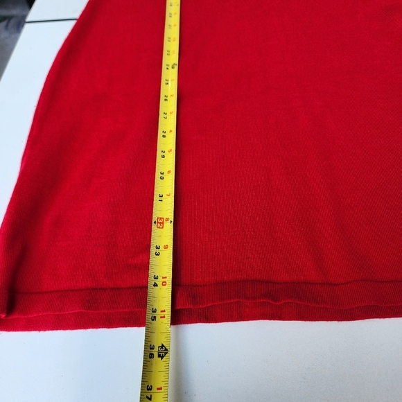 Calvin Klein Dress Womens Small Red Knit Sheath Knee Length Classic Cocktail S - Picture 12 of 14